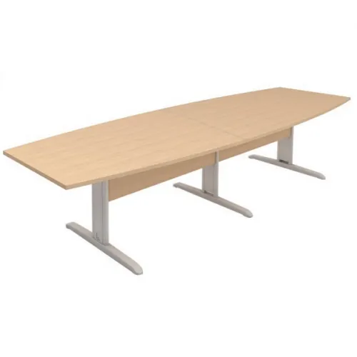 MESA DE REUNIÃO SEMI-OVAL BIPARTIDA COM SAIA EM BP - RP 
