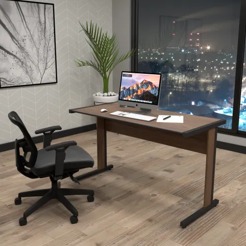 MESA RETA PÉ AÇO